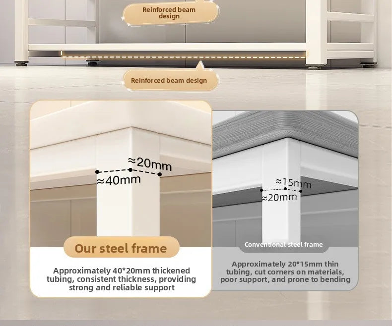 Kitchen Storage Shelf Metal Frame Organizer Stand for Microwave Oven Pantry Furniture for Home Dining Room Restaurant