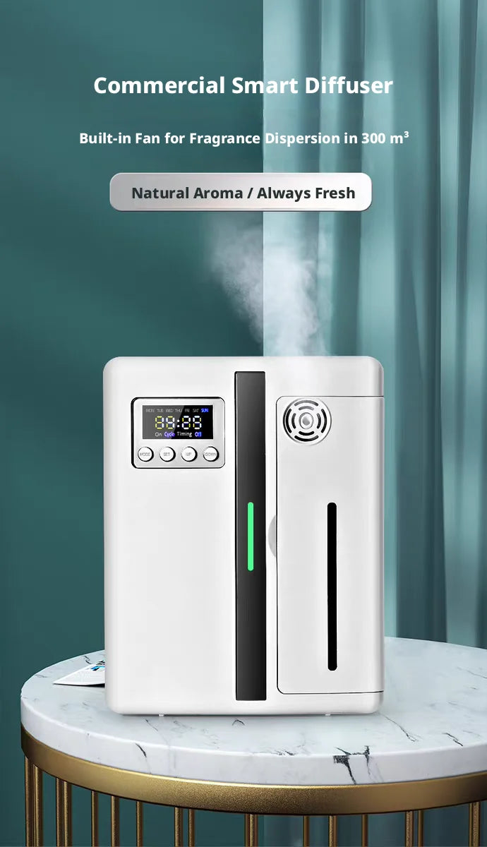 Smart Aroma Diffuser 300m³ Built-in Pressurized Fan Nano Mist Atomization Waterless Essential Oil Scent Machine for Home Hotel