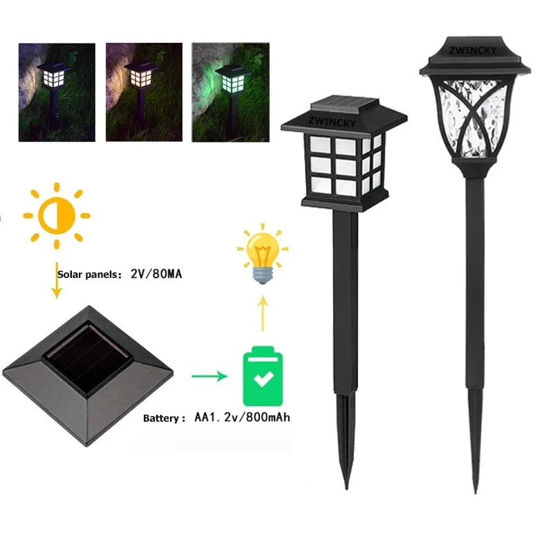 Outdoor Solar Lights Garden Lights Solar Powered Lamp Lantern Waterproof Landscape Lighting Pathway Yard Lawn Garden Decoration