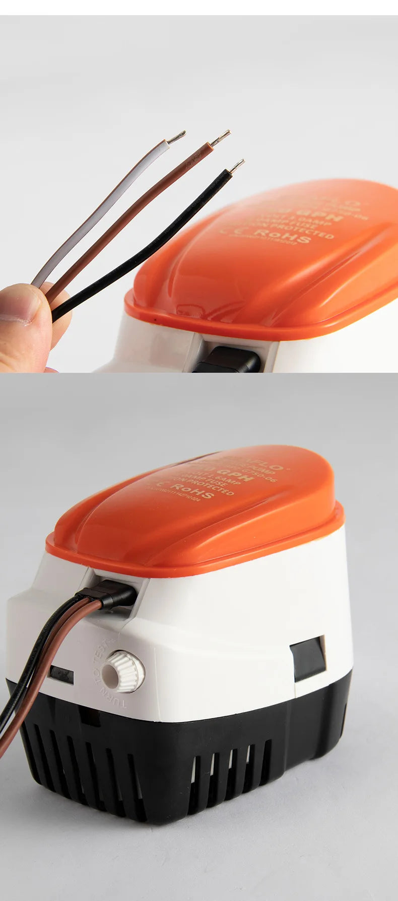 12V/24V DC Automatic Bilge Pump Submersible Marine Boat Pump for RV Yacht - Auto Water Pump