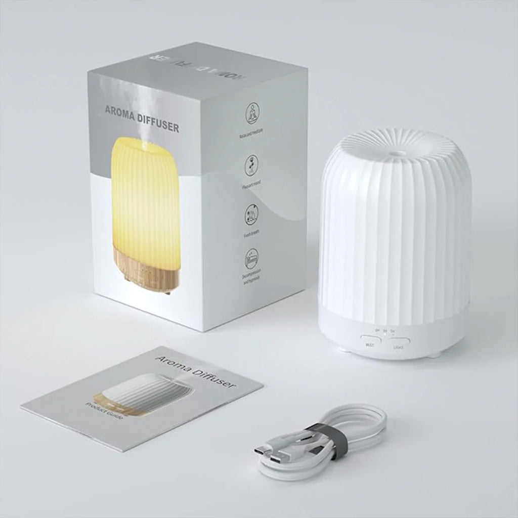 Ultrasonic Essential Oil Diffuser, Quiet Bedroom Humidifier with 7 LED Lights, Timer Setting, Auto Shut Off, BPA-Free Design