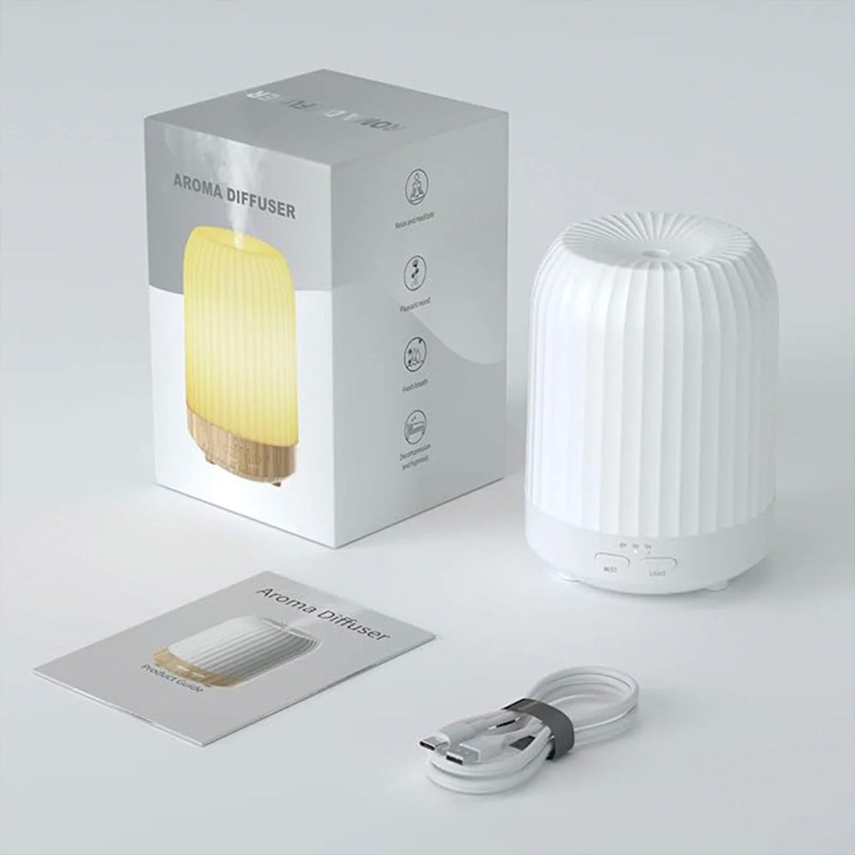 Ultrasonic Essential Oil Diffuser, Quiet Bedroom Humidifier with 7 LED Lights, Timer Setting, Auto Shut Off, BPA-Free Design