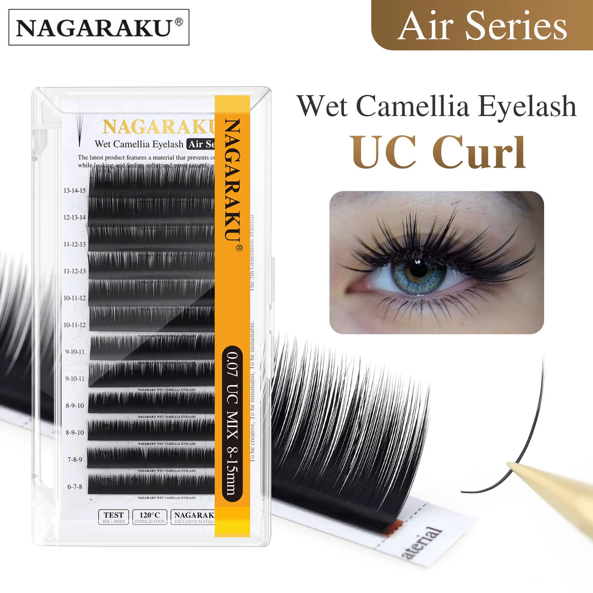 NAGARAKU Wet Camellia Eyelash Extension UB UC UJ Curl Natural Soft Denser Grafting Effect Premade Fans Lashes