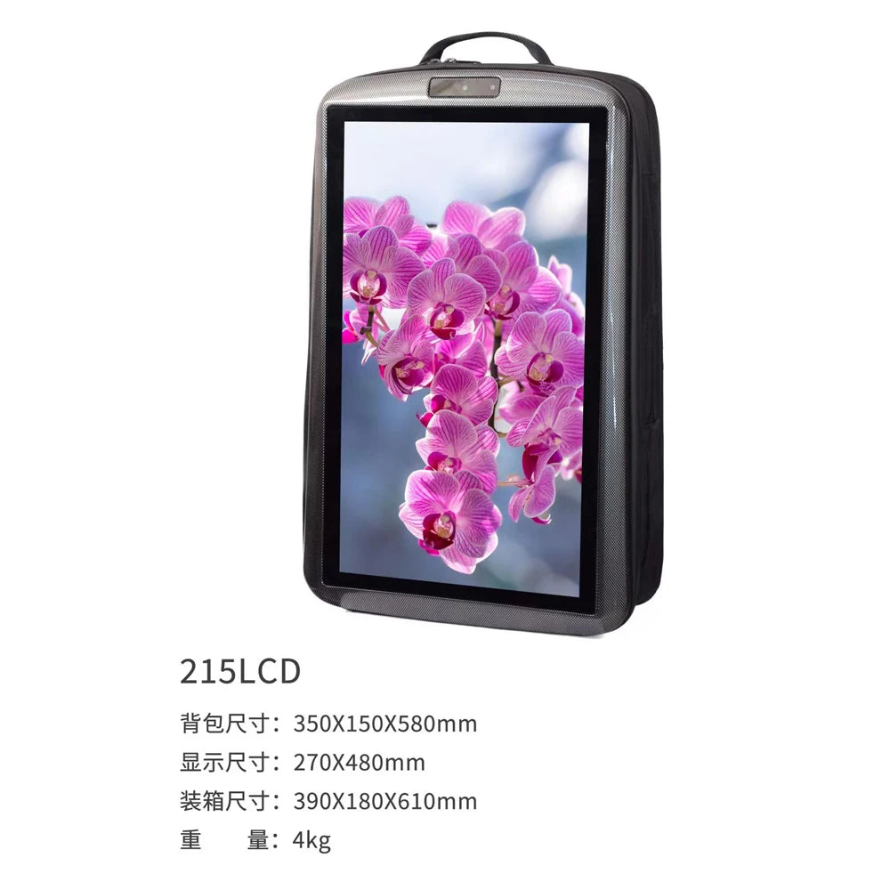 Portable Body-worn LED LCD Screen Backpack Rechargeable Battery Powered Advertising Player for Street Marketing Activities