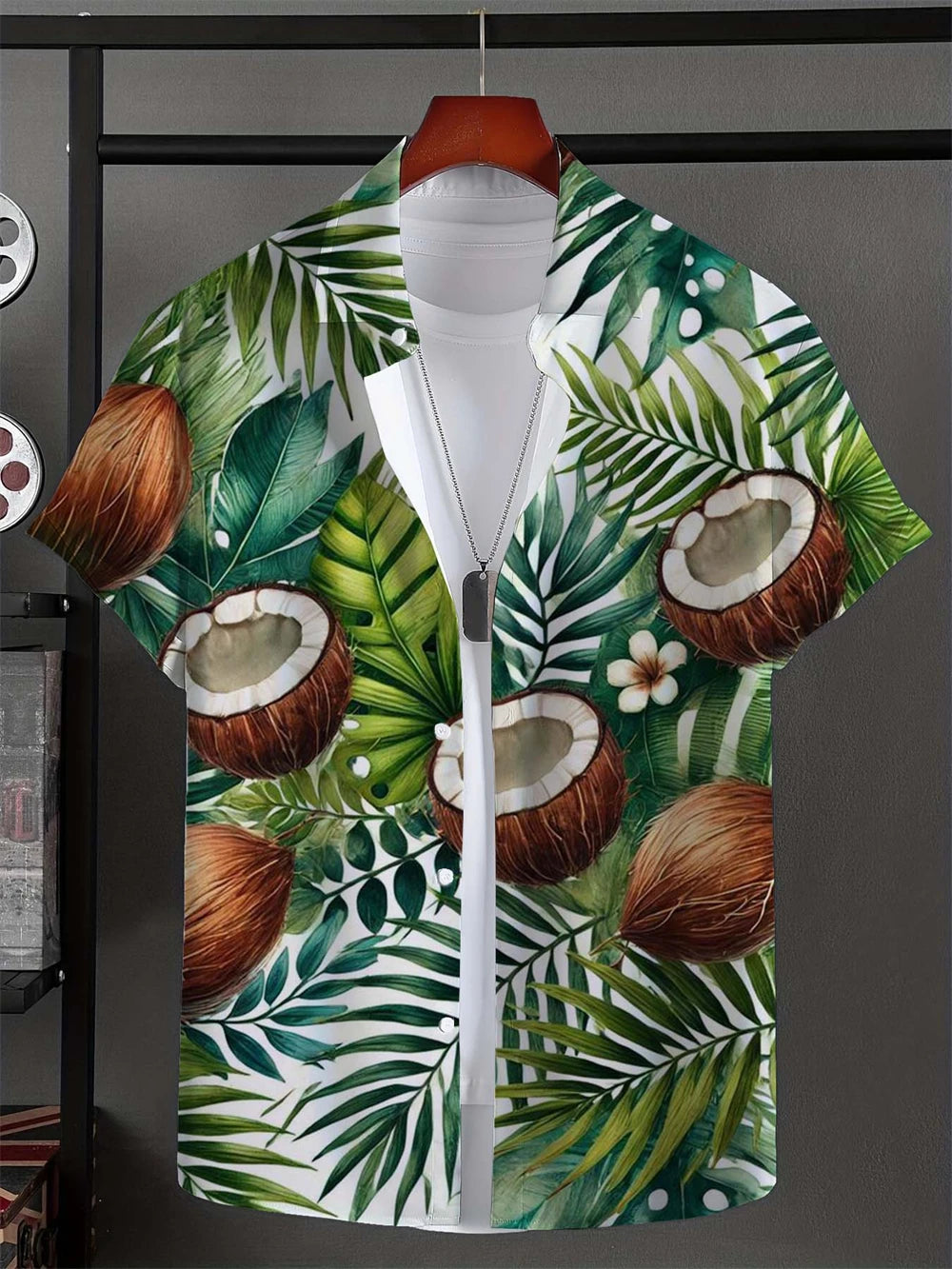 Leaf Tropical Men's Shirt Resort Hawaiian 3D Printed Shirt Outdoor New Vacation Beach Summer Turndown Short Sleeve Hawaii Shirts