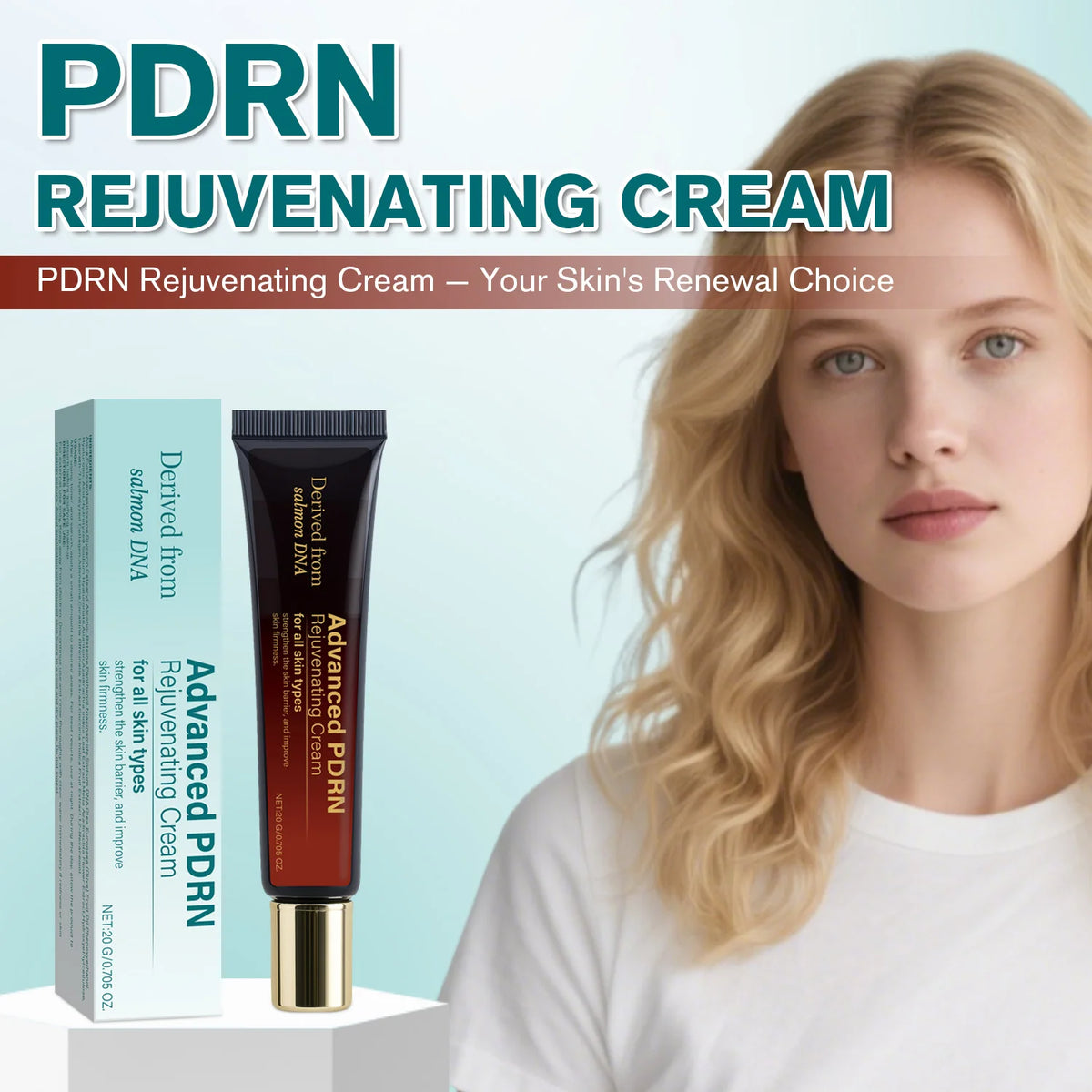 Advanced PDRN Rejuvenating Cream, Salmon DNA PDRN Face Moisturizer for Firming Skin, Women's Face Cream for Glow Skin, 60ML