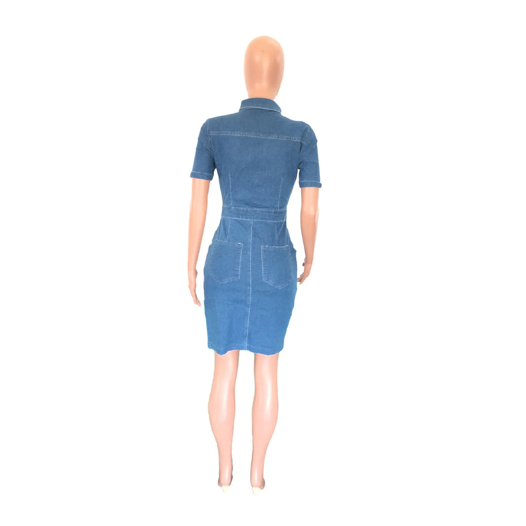 Bodycon Dress Women Denim Dresses Mom Jeans Short Sleeve Mim High Waist Vestidos Sexy Streetwear Elegant Y2k Party Club 2025