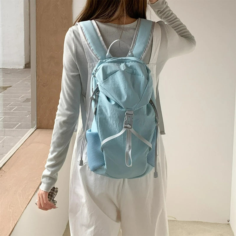 Women Outdoor Sports Backpack With Large Capacity Lightweight Nylon Backpack Suitable Casual Versatile Camping Travel Bag Unisex