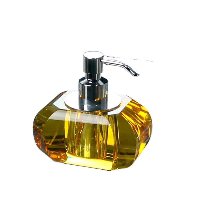 Crystal Glass Press Lotion Bottle Soap Dispenser Hand Sanitizer Dispensing Bottle Luxury Crystal Glass Lotion Bottle Bathroom