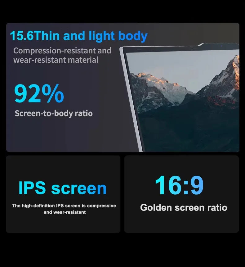 2026 15.6' Intel Core I9 9900U Laptop Computer PC Windows 11 Pro 16GB RAM 1TB 2TB SSD Laptops Office Fingerprint Unlock Game PC