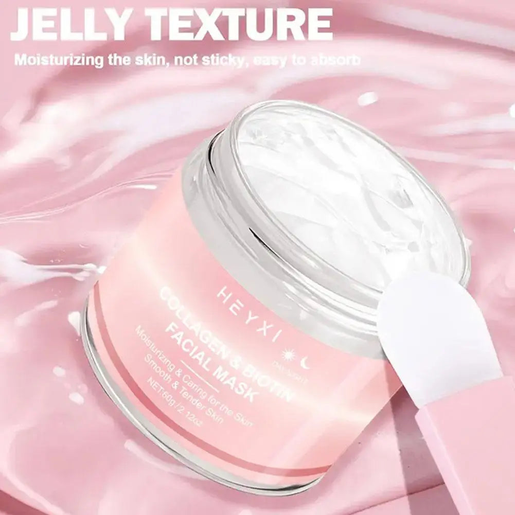 Hexyi Peel-Off Collagen Mask with Scraper Deep Nourishment Purify Pores Smooth Uneven Skin Tone Anti-Fatigue Face Skincare
