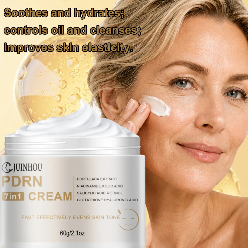 JUINHOU 7in1 Face Cream With PDRN Glutathione Hyaluronic Acid Multi‑Ingredient Moisturizer Smooth Rough Skin Dull Skin Daily Car