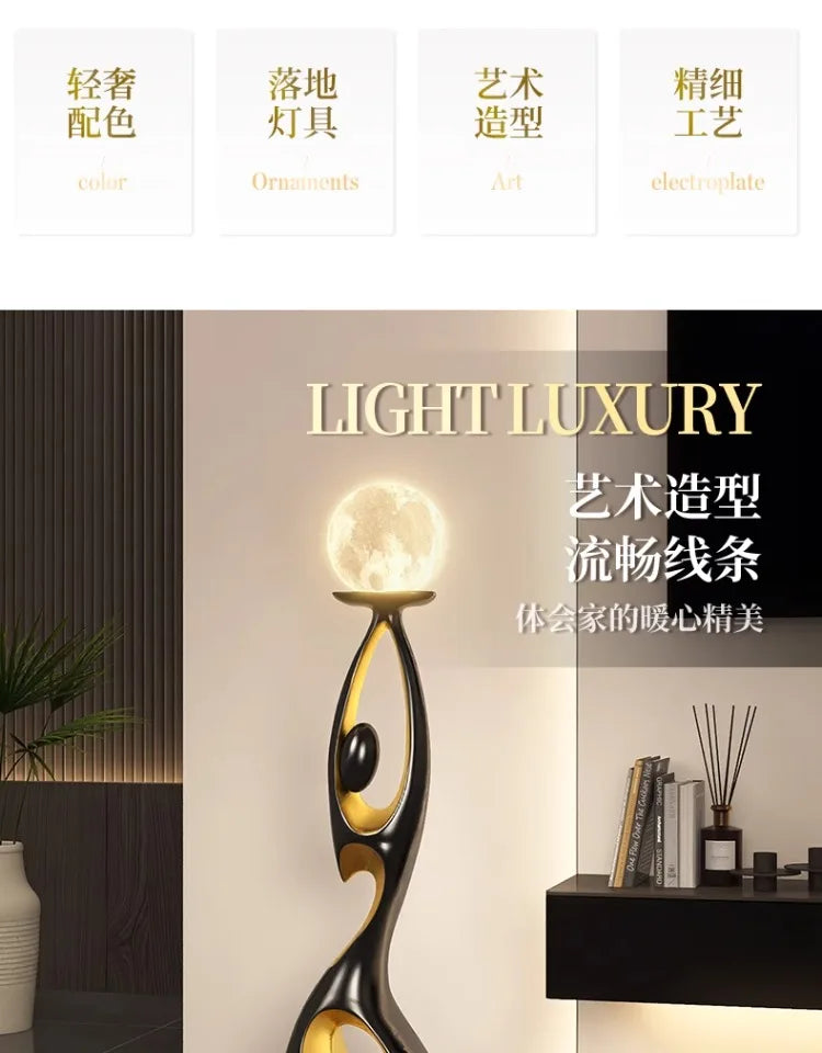 Art Floor Lamp for Living Room Bedroom Sofa Side Decorative Ambient Light Medieval Style High End Light Luxury Standing Lamp