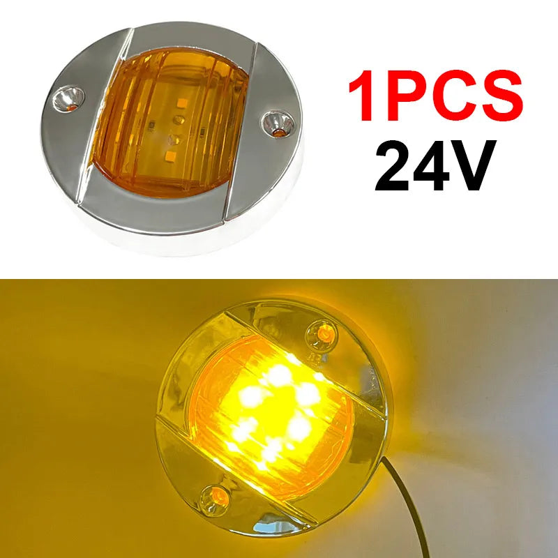 1Pcs DC12V/24V Marine Boat Transom LED Stern Light Round Cold White LED Tail Lamp Yacht Accessory Blue/White/Yellow/Green/Red