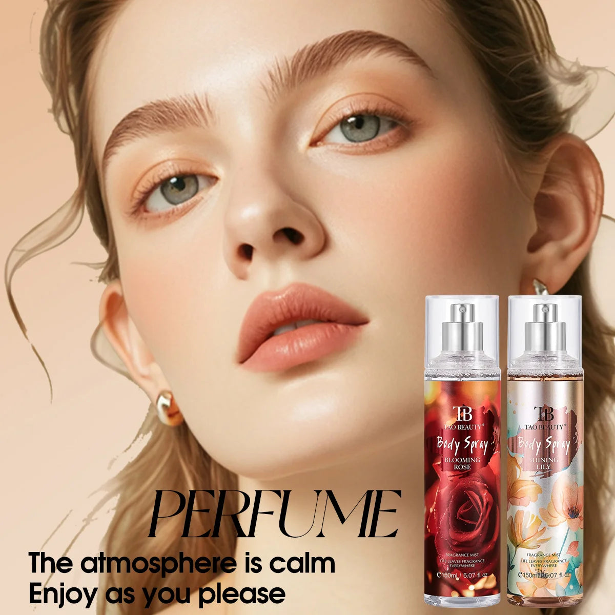 Plant Floral Car Perfume Spray, 150ml Long Lasting Body & Car Air Freshener, 4 Scents Vanilla Coconut/Rose/Lily/Dark Kiss, Auto