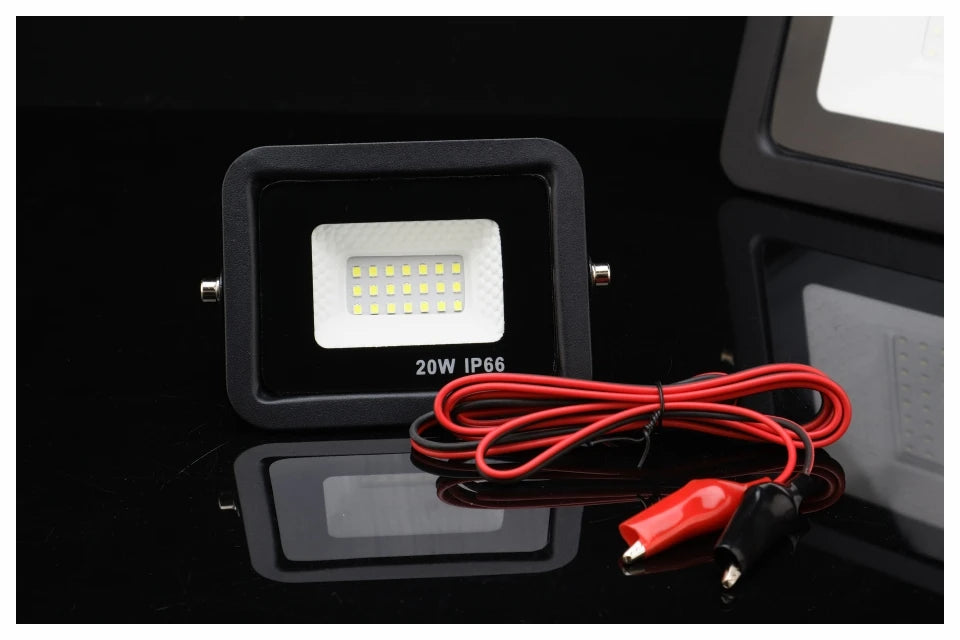 DC12V Led Flood Light 20W 30W 50W 100W Outdoor Floodlight Spotlight IP66 Waterproof Light Reflector Portable 12 Volt Led Lights