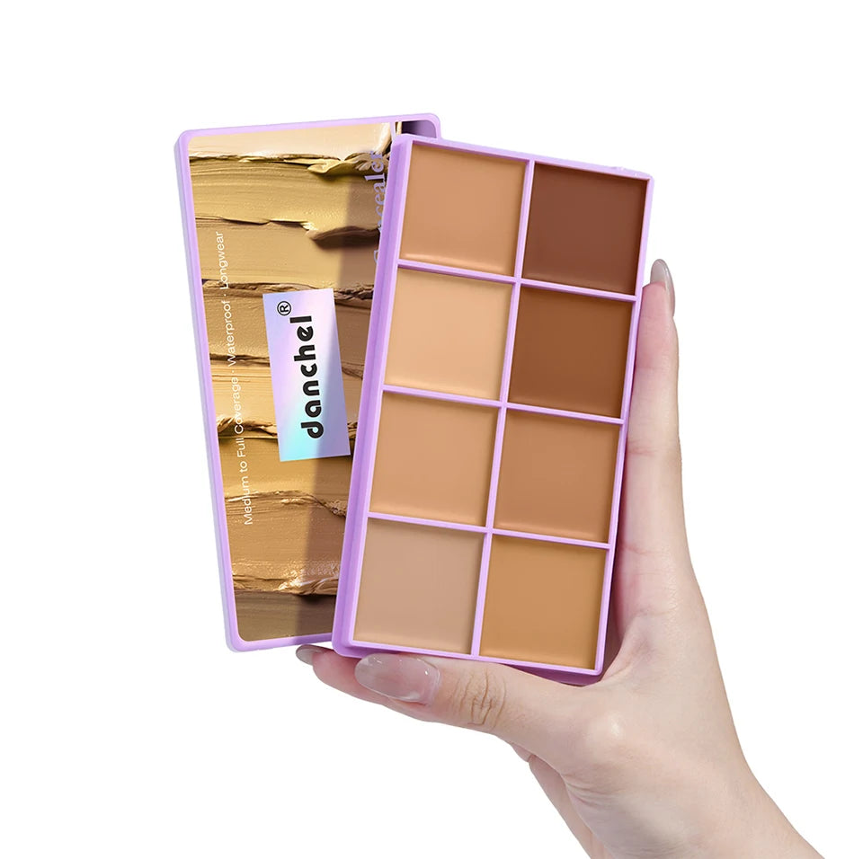8 Shade Soft Matte Cream Concealer Palette Full Coverage Fade Dark Circles Blemishes Waterproof Long Lasting Oil Control Makeup