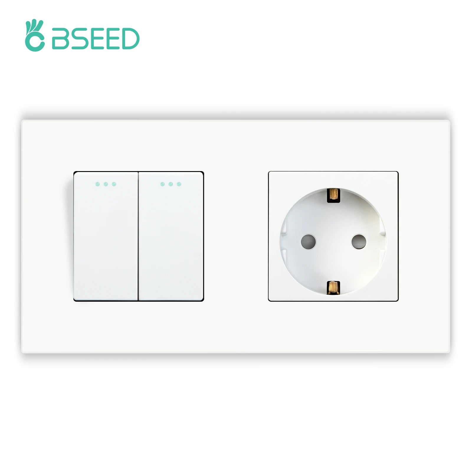 BSEED EU Wall Sockets Type-C USB Power Sockets Double Electric Sockets Triple Outlets Plastic Frame Germany Socket With Dual USB