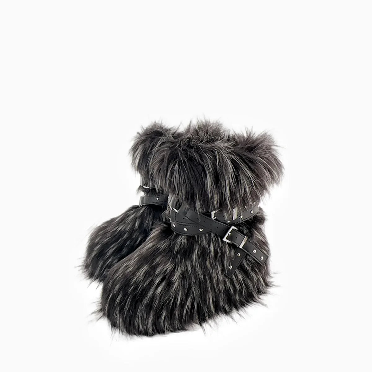 Winter Fur New Design Onepiece Raccoon FurFemale Snow Boots Fur shoes OutdoorMid Leg Boots y2k Cool Pink Girl
