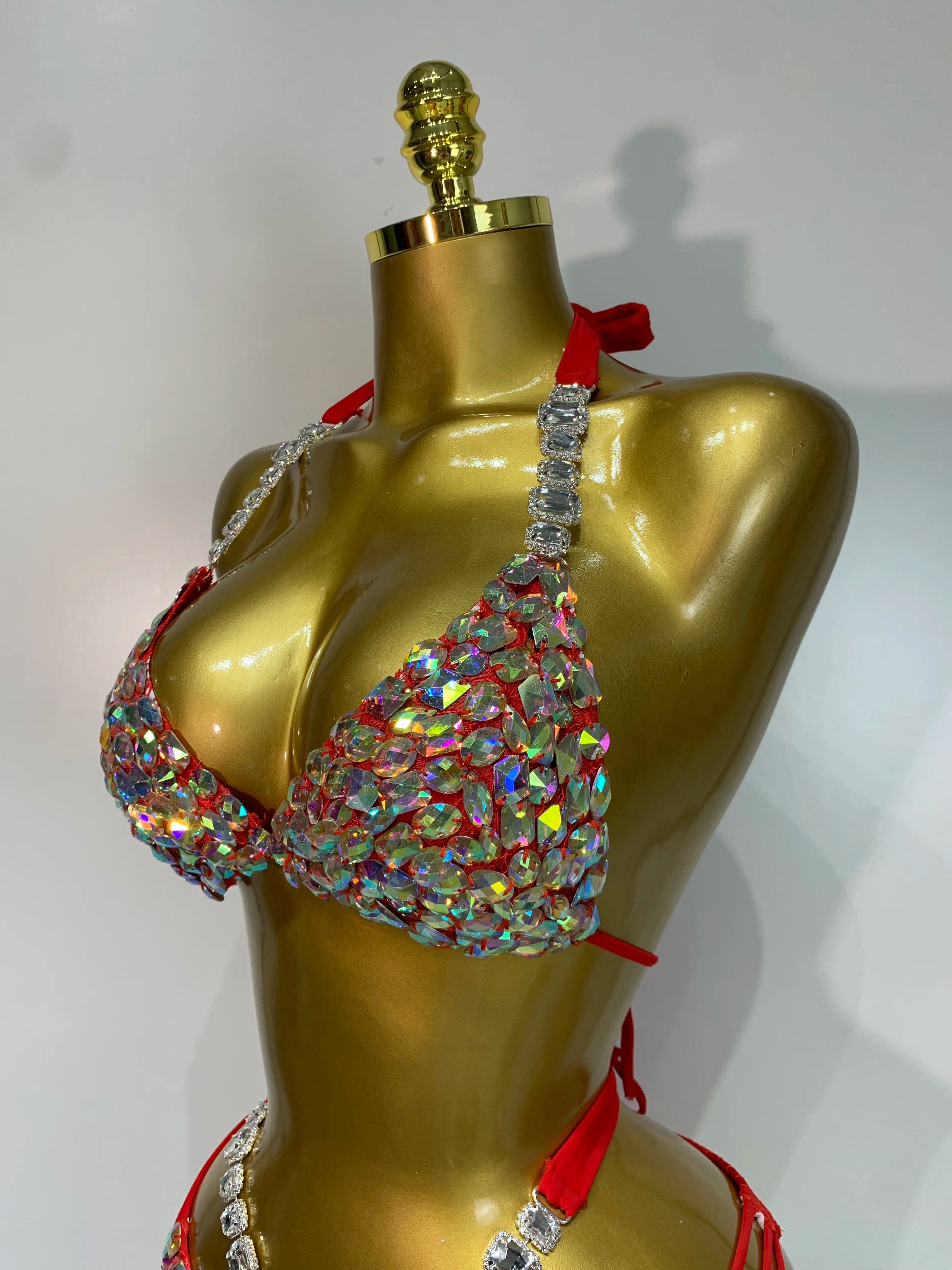 Newest Crystal Bikini Swimwear Fashion Bar Bikini Blingbling Swimwear Bikini Popular Bathingsuit Bikini Nightclub Stage Outfit