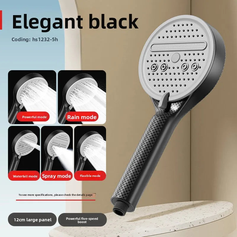 Cream Wind Pressurized ShowerHead 12 Cm Large Panel Water Outlet Handheld  Shower Head Pressurized ShowerSet