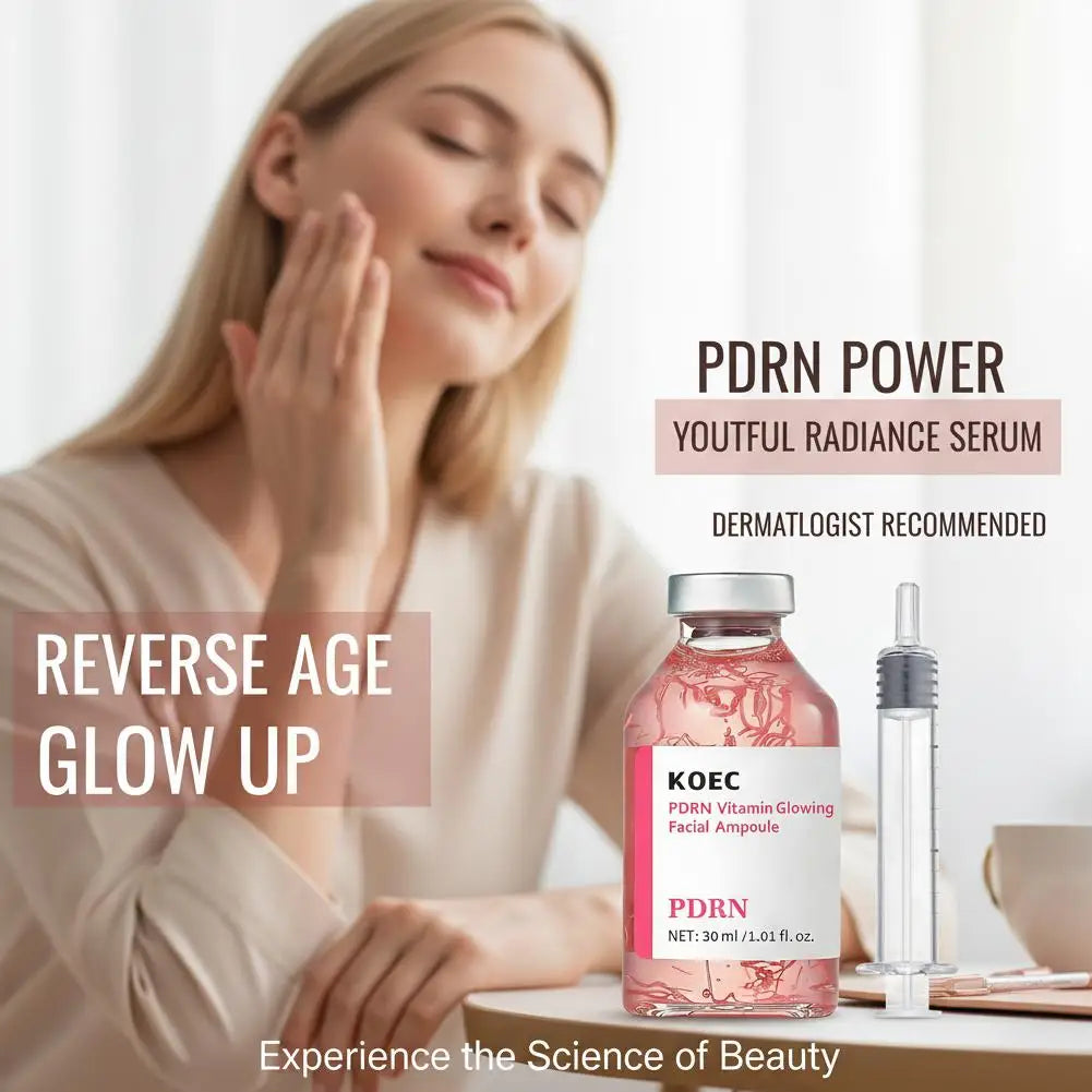 30ml Silk Peptide Ampoule Deep Collagen PDRN Firming Face Serum,Hydrating K-Beauty Essence for Elastic Glowing Skin Care