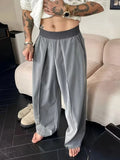 Men's Wide Leg Pants Casual Loose Fit Streetwear Trousers Fashion Hip Hop High Street Man Jogger Pant Solid Color Suit Pants