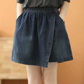Stylish Elastic-Waist Denim Shorts Women New Summer Collection Loose High Waist Casual Versatile Slimming Skirt Pants