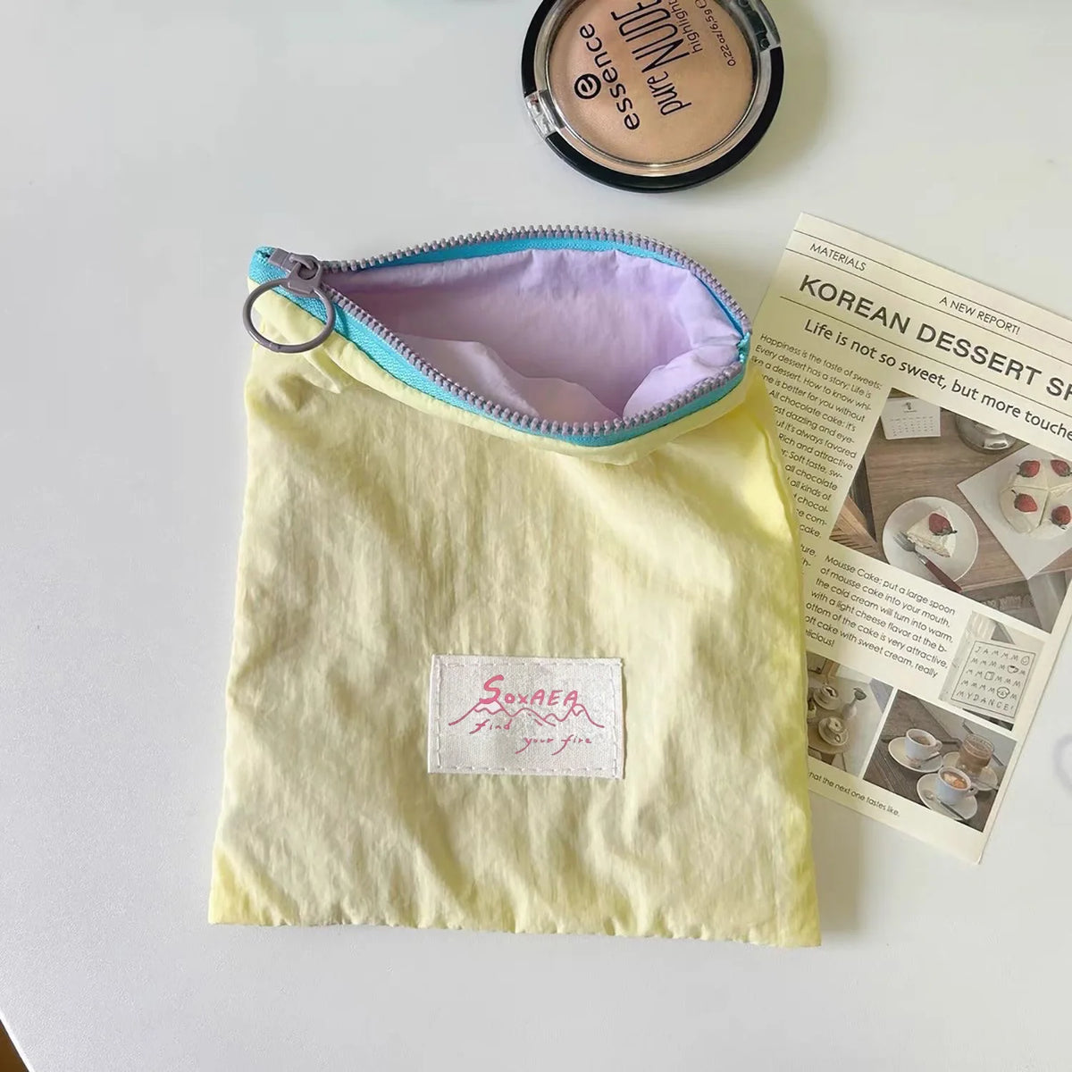 Minimalist Macaron Travel Zipper Wash Bag Set Multi-purpose Storage Bag For Makeup Cables Documents Small Change