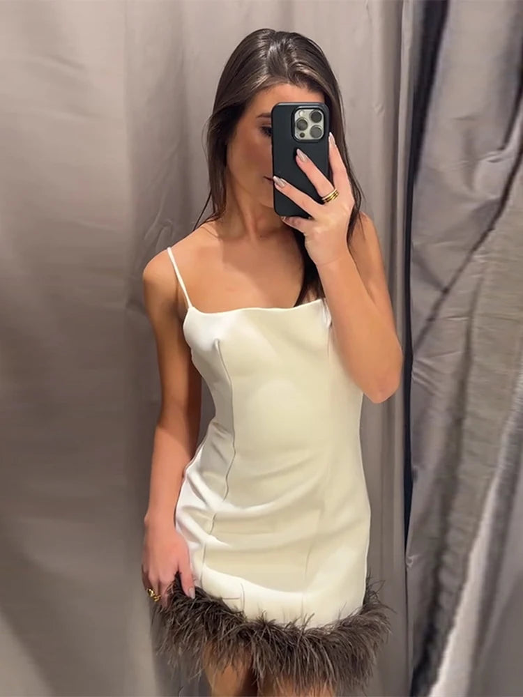Sexy Women's Dress Halter Sleeveless Backless Slim Hip Package Tassel Female Dresses 2025 Autumn Party Christmas Chic Lady Robe