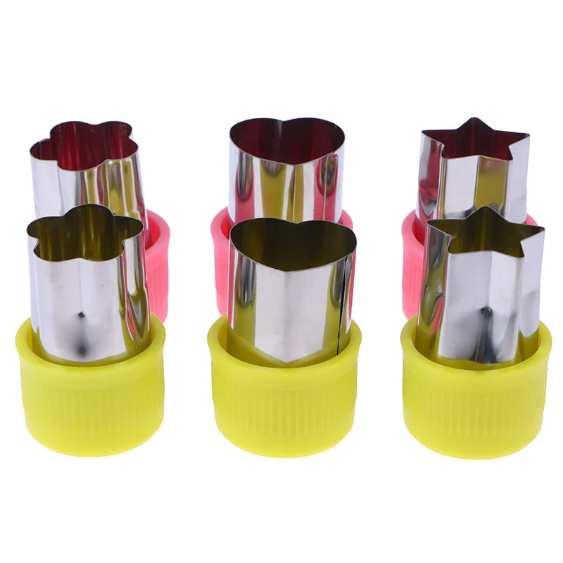 3PCS Star Heart Shape Vegetables Cutter Plastic Handle Portable Cook Tools Stainless Steel Fruit Cutting Die Kitchen Gadgets