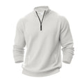 semi-zipper sweater men's autumn and winter jacquard small checkered stand-up collar casual pullover large size sweater