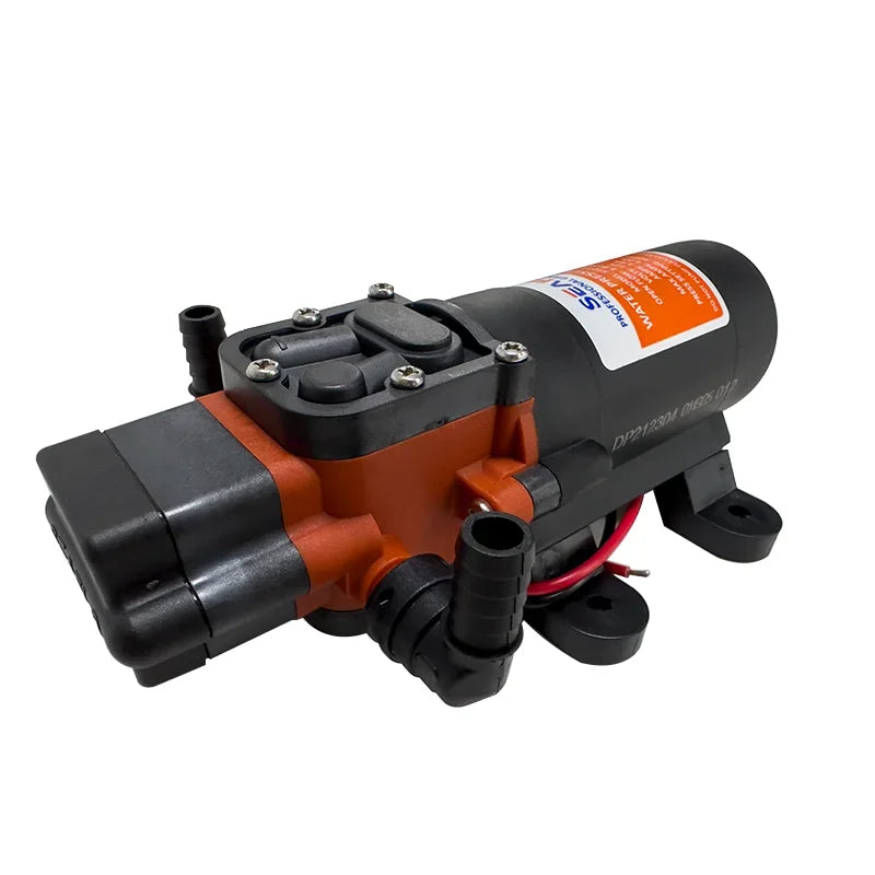 Miniature 35PSI DC 12V 24V Marine Electric Booster Pump Diaphragm Self-priming Pump Solar Shower Car Wash Toilet Pumping RV