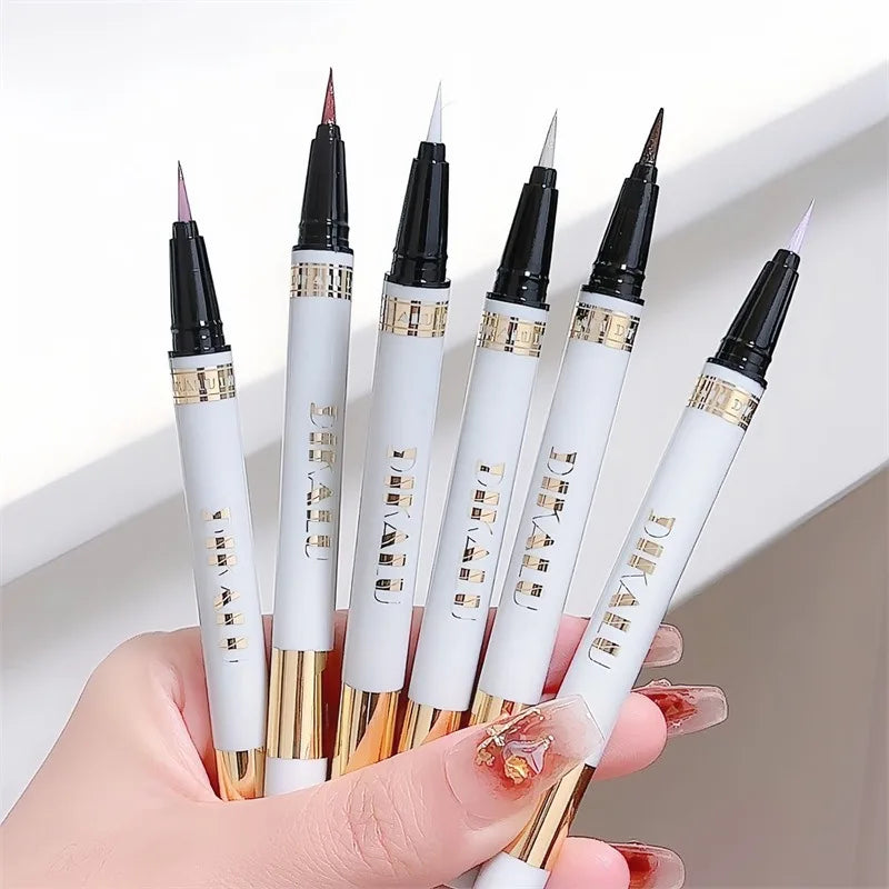 1Pc Glitter Eyeshadow Pen Matte Purple Diamond Eyeliner Pen Waterproof Highlight Brighten Silkworm Makeup Pencil Shiny Eyelids