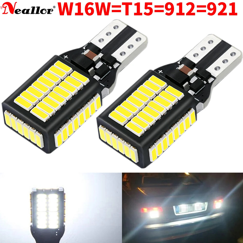 2pcs W16W T15 921 912 LED Canbus Reverse Light Bulbs On Cars White 6000k Back Up Lamp For Opel Astra J Corsa D Insignia A Mokka