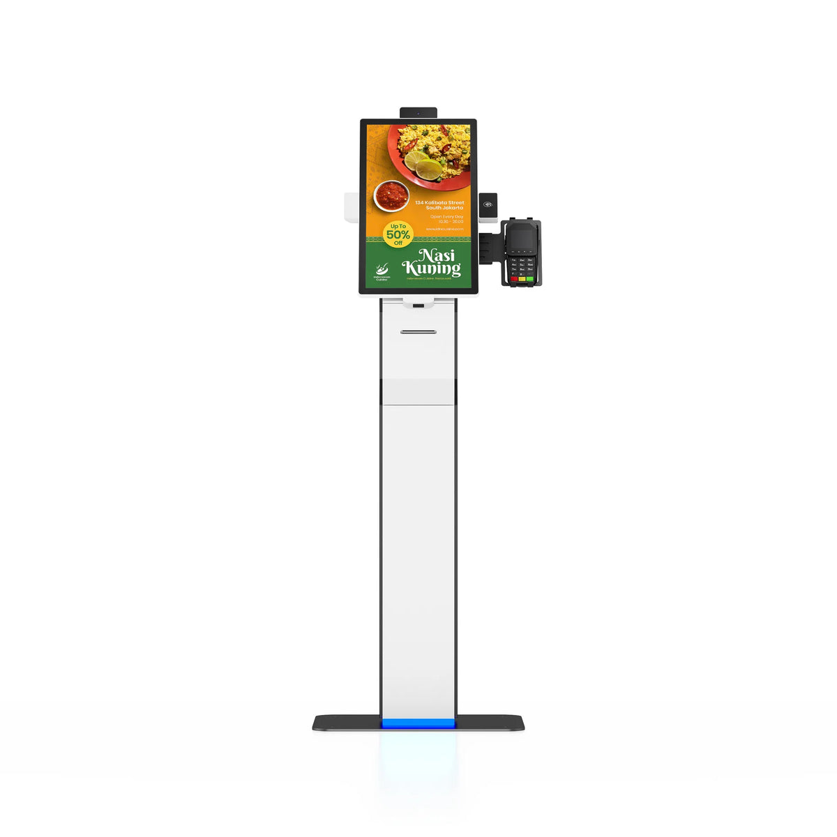 For Supermarket Restaurant 21.5 Inch Self Service Kiosk Touch Screen POS Terminal Vertical Ordering Machine with QR Code
