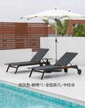 ZML Outdoor White Hotel Pool Sun Lounge Waterproof Seaside Beach Bed