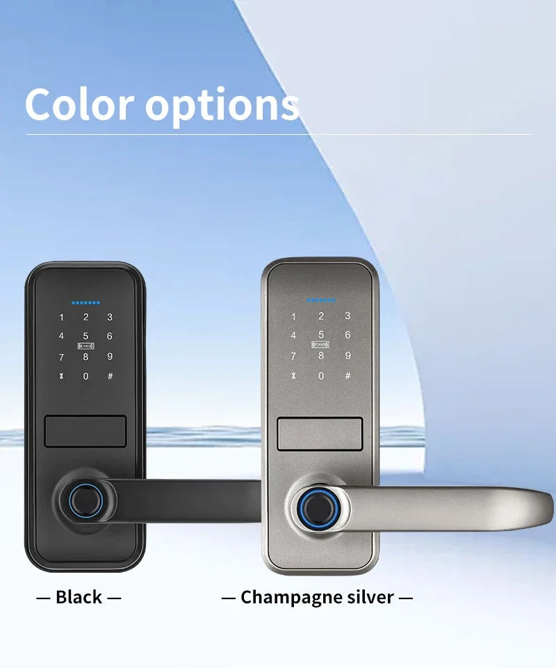 CDOK P13 Smart Biometric Fingerprint Door Lock Electronic Door Lock Tuya/Smartlife App Set Fingerprint/ Password/ Card Unlock