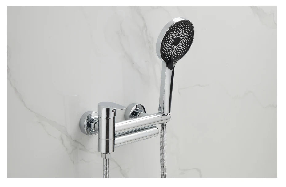 Shower Faucet Black Brass Wall Mount Bathtub Faucet Shower Square Style Handheld Single Handle Luxury Bathroom Mixer Tap 877910