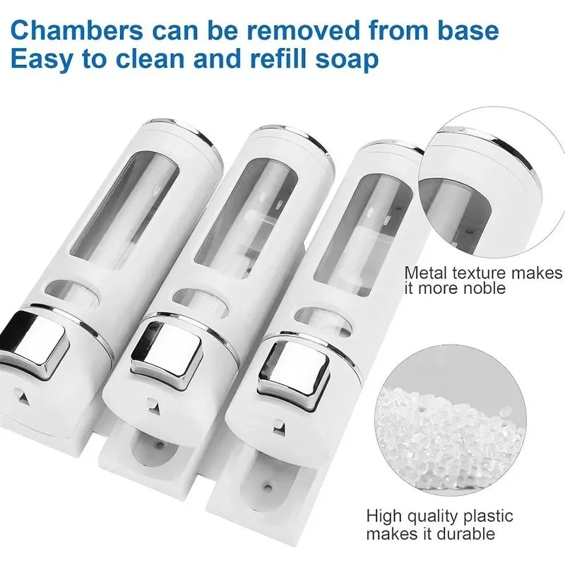 Liquid Soap Dispenser 400ml Wall Mounted Refillable for Bathroom Kitchen Hotel Shower Gel Lotion Pump for Toilet Bathroom Hotel