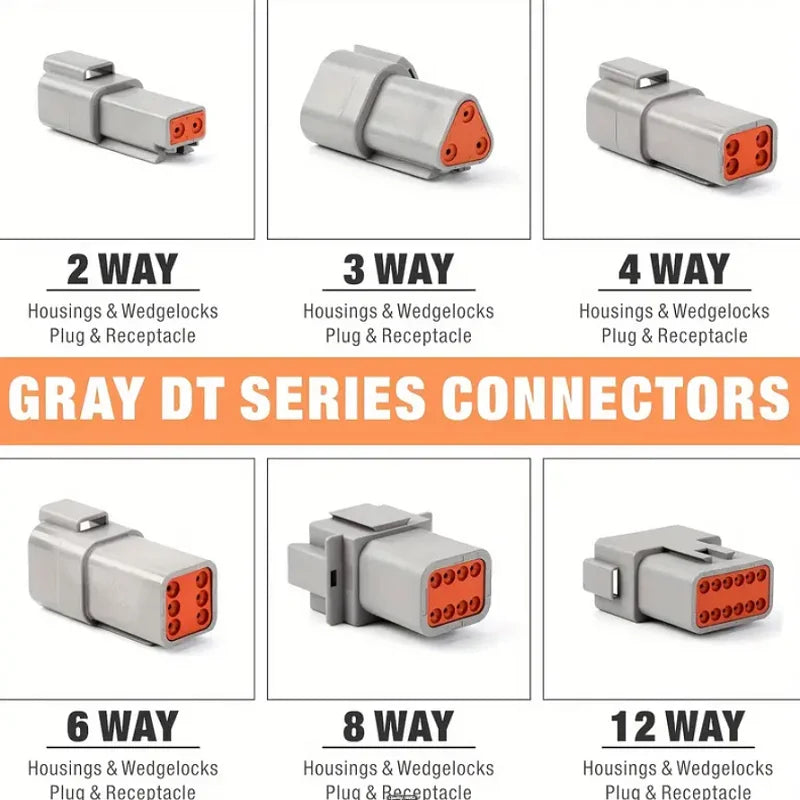 188/250pcs Deutsch DT Series Connector Assortment, Size 16 Stamped Contacts, Waterproof Automotive Electrical Connectors ﻿