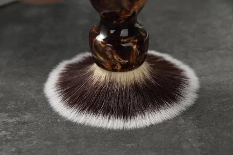 YAQI Caramel Cat's Whisker Synthetic Hair Mens Wet Shaving Brush - Premium Quality Travel Beard Care Grooming Tool