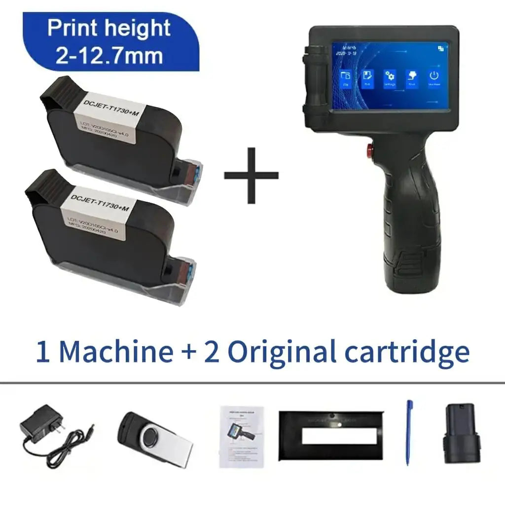 Phezer 12.7mm P17 Handheld Inkjet Printer Portable Label Printer Expiry Date Expiration Batch Code Logo QR Barcode 28 Languages