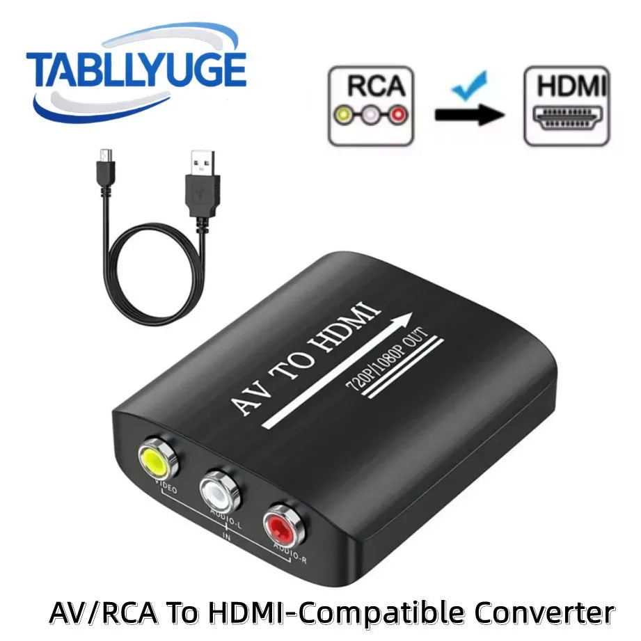 HD 1080P AV to HDMI-Compatible RCA To HDMI-Compatible Composite Adapter With USB Cable For N64 Wii PS1/2/3 Xbox One SNES Etc