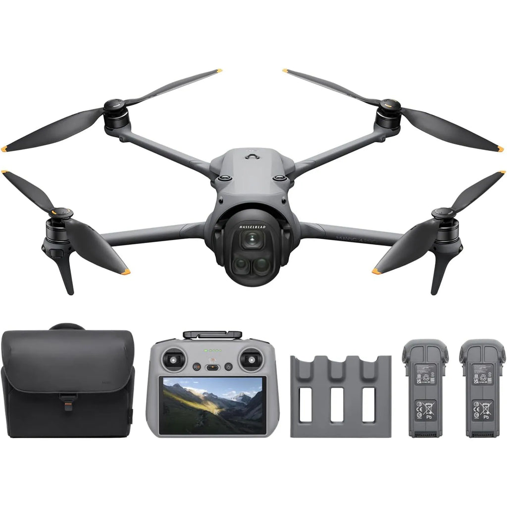 Open Box-DJI Mavic 4 Pro Fly More Combo with DJI RC 2, Flagship Tri-Camera Drone with 100MP 4/3 CMOS Hasselblad Camera, 30km/18.6mi Video Transmission, 51-Min Max Flight Time, Charging Hub, and More