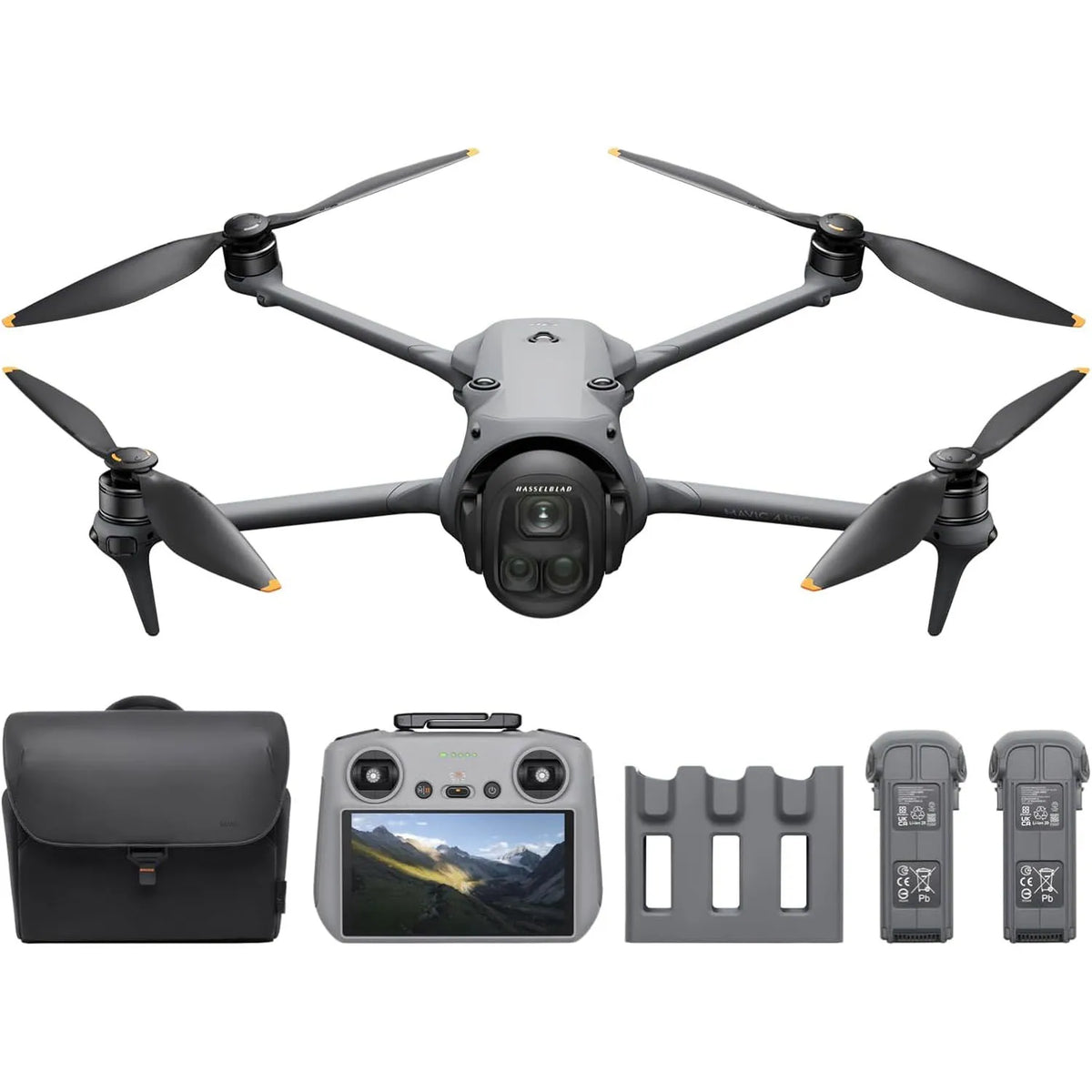 Open Box-DJI Mavic 4 Pro Fly More Combo with DJI RC 2, Flagship Tri-Camera Drone with 100MP 4/3 CMOS Hasselblad Camera, 30km/18.6mi Video Transmission, 51-Min Max Flight Time, Charging Hub, and More