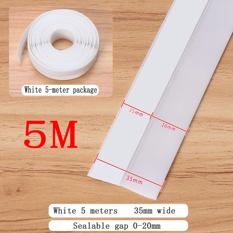 5M Shower Room Glass Door Sealing Strip Window Windproof Strip Warm Bathroom Door Lower Water Blocking Adhesive Strip