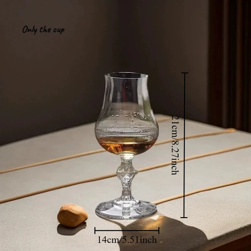 1pcs Whiskey Glass  Luxury Snifter Tasting Tumbler for Bourbon Scotch Cognac Elegant Clear Wine Glasses for Bar & Home Gift
