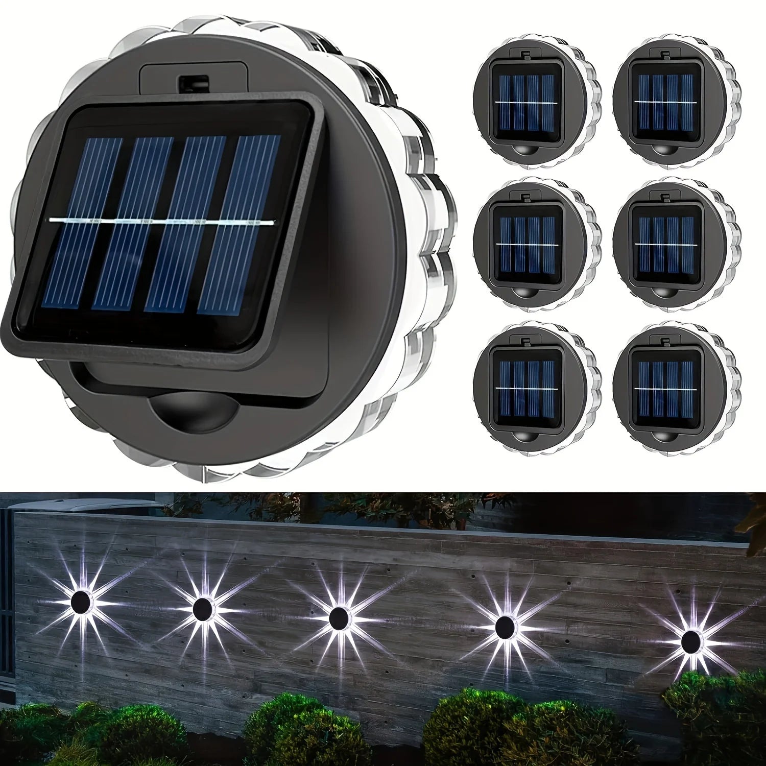 4 Packs Waterproof LED Decorative Light Outdoor Solar Stairs Lights for Wall Garden Yard Patio Pool Pathway Outside Solar Lamp