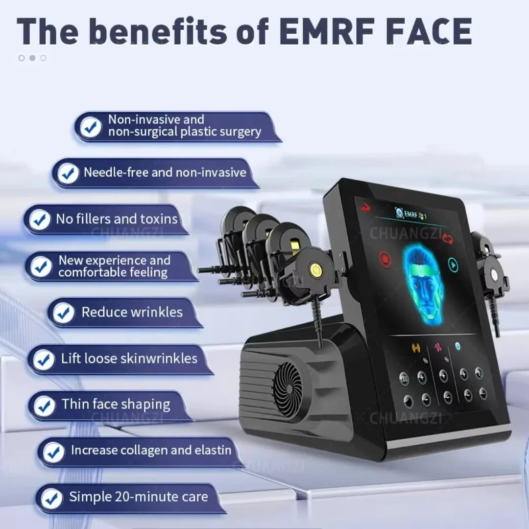 Ems RF Facial Electrostimulation Face Lifting Machine  6 Handles Sculpt Face Pads Massager Device Anti Aging Wrinkles Removal